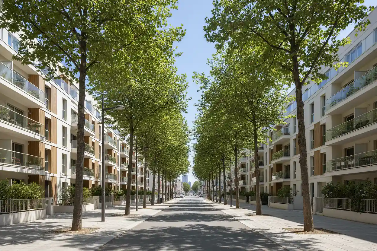 Façades d'immeubles résidentiels et balcons dans un quartier de Lyon